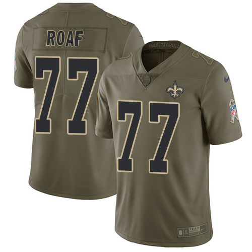 Nike Saints #77 Willie Roaf Olive Men's Stitched NFL Limited Salute To Service Jersey - Click Image to Close